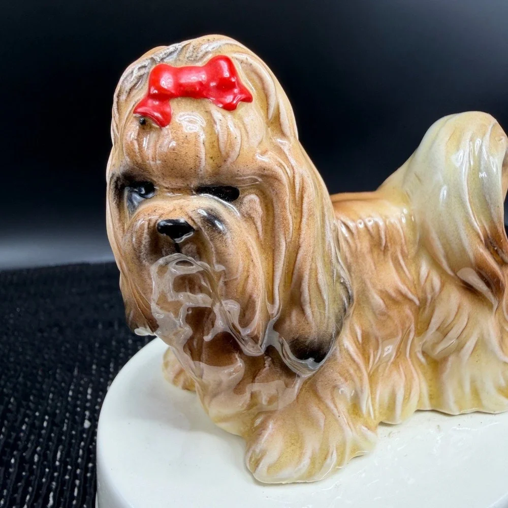 George Good Japan Shih Tzu Dog Figurine I Love My Shih Tzu Vintage Ceramic 3in